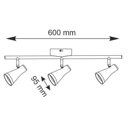 LED-Strahler BERG 3xLED/4,2W/230V schwarz