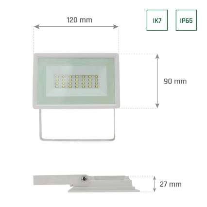 LED-Strahler für den Außenbereich NOCTIS LUX 3 LED/20W/230V 4000K IP65 weiß