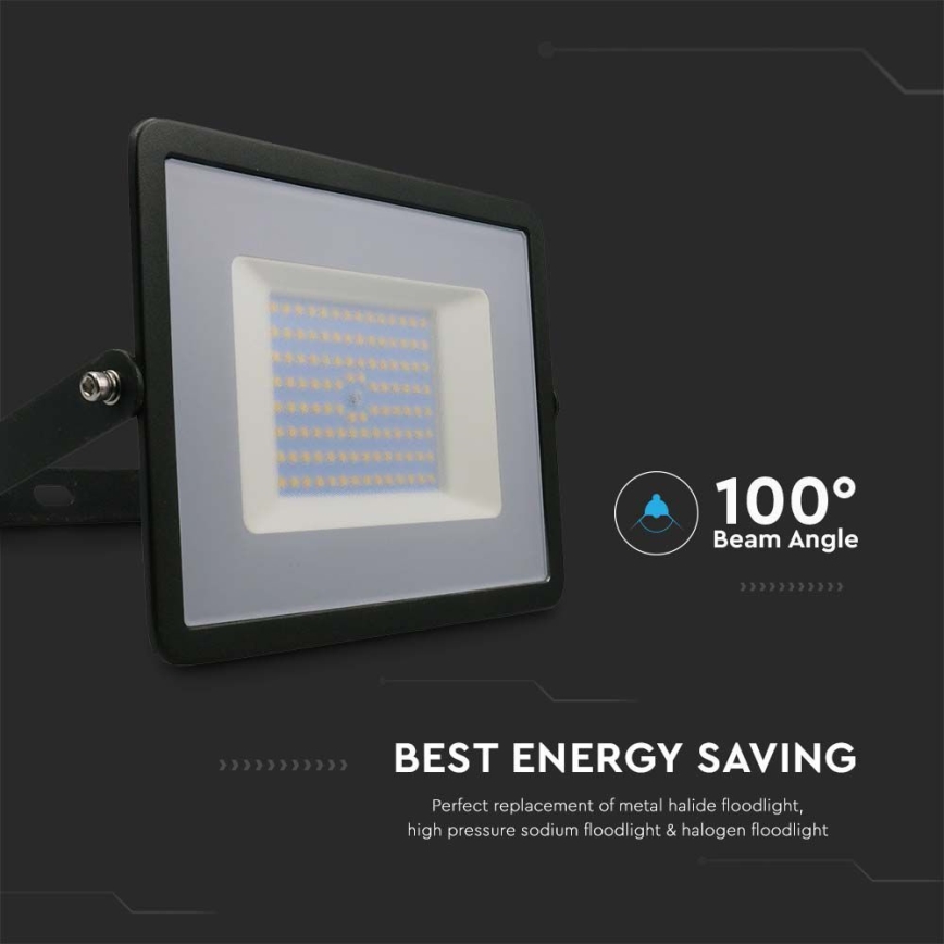 LED-Strahler LED/100W/230V 6500K IP65 schwarz