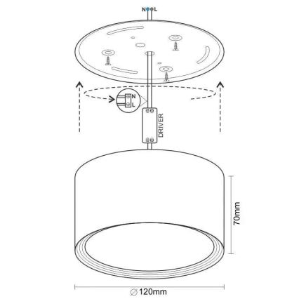 LED-Strahler LED/14W/230V 4000K d 12 cm weiß