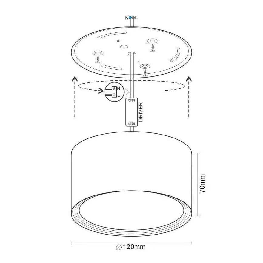 LED-Strahler LED/14W/230V 4000K d 12 cm weiß