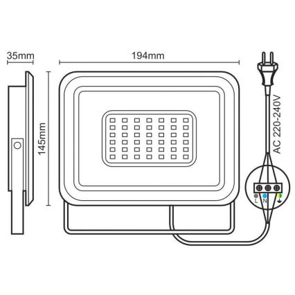 LED-Strahler LED/50W/230V 4000K IP65