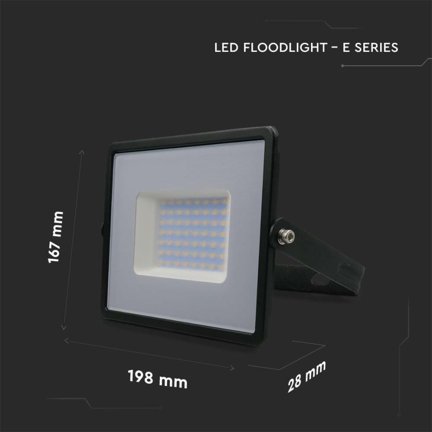 LED-Strahler LED/50W/230V 4000K IP65 schwarz
