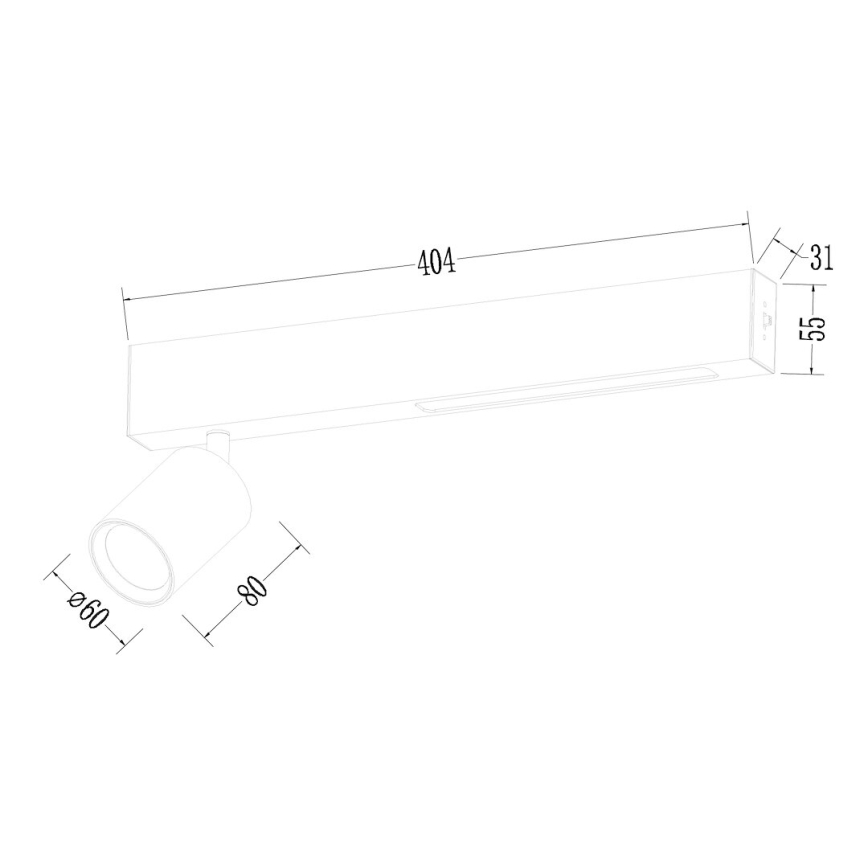 LED-Strahler MAGNET LED/5W/230V + 2xGU10/60W 3000/4000K schwarz