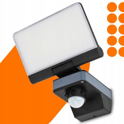LED-Strahler mit Bewegungs- und Dämmerungssensor LED/44W/230V 4200K IP54 schwarz