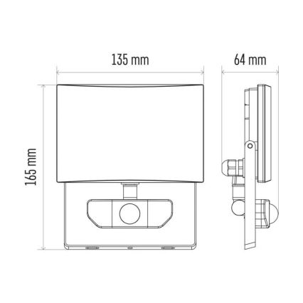 LED-Strahler mit Sensor LED/20W/230V IP54