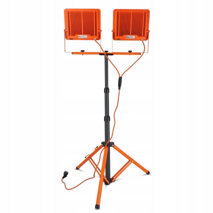 LED-Strahler mit Stativ 2xLED/100W/230V 4500K IP65 orange