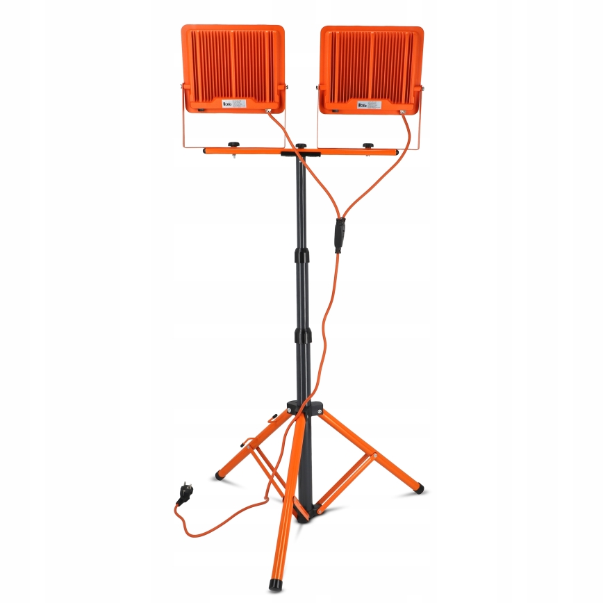 LED-Strahler mit Stativ 2xLED/100W/230V 4500K IP65 orange