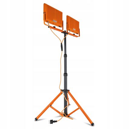 LED-Strahler mit Stativ 2xLED/100W/230V 4500K IP65 orange