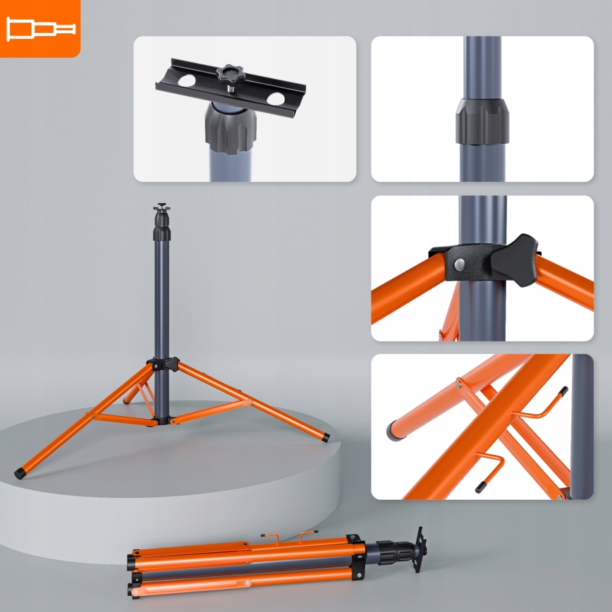 LED-Strahler mit Stativ 2xLED/100W/230V 4500K IP65 schwarz/orange