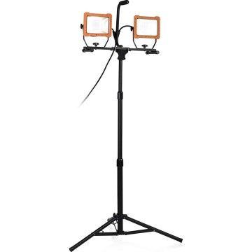 LED-Strahler mit Stativ 2xLED/30W/230V 4000K IP65 orange/schwarz