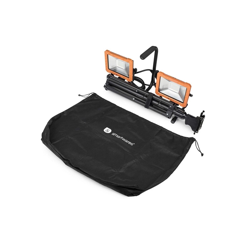 LED-Strahler mit Stativ 2xLED/30W/230V 4000K IP65 orange/schwarz