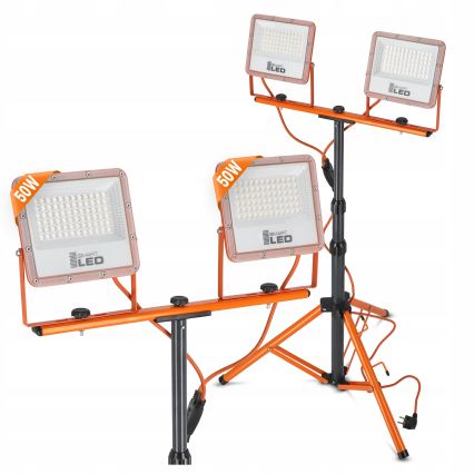 LED-Strahler mit Stativ 2xLED/50W/230V 4500K IP65 orange