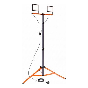 LED-Strahler mit Stativ 2xLED/50W/230V 4500K IP65 schwarz/orange