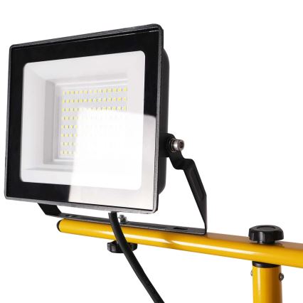 LED-Strahler mit Stativ 2×LED/50 W/230 V 6500 K IP65 gelb