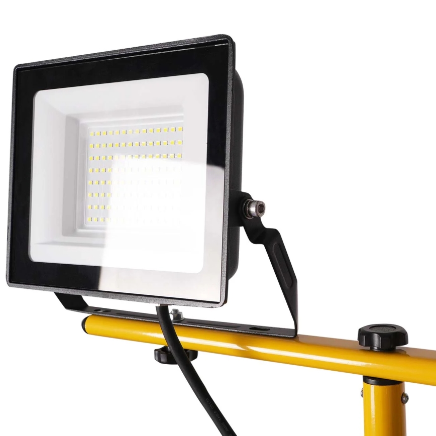 LED-Strahler mit Stativ 2×LED/50 W/230 V 6500 K IP65 gelb