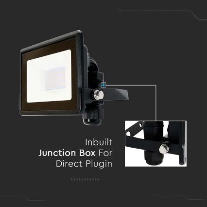 LED-Strahler mit Direktanschluss SAMSUNG CHIP LED/10W/230V IP65 6500K schwarz