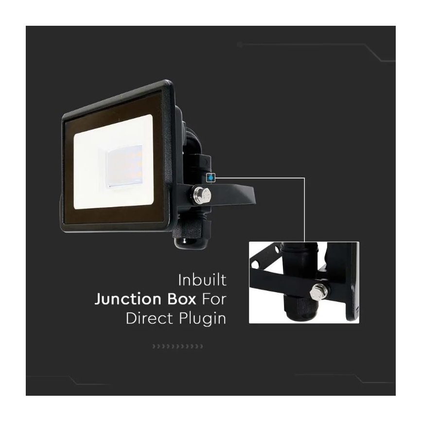 LED-Strahler mit Direktanschluss SAMSUNG CHIP LED/10W/230V IP65 6500K schwarz