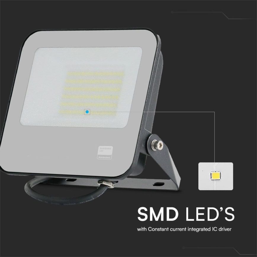 LED-Strahler SAMSUNG CHIP LED/50W/230V 6500K IP65 schwarz