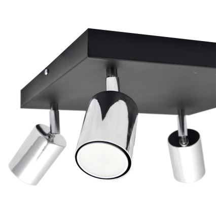 LED-Strahler TUNE 4xGU10/4,8W/230V mattes Chrom/schwarz