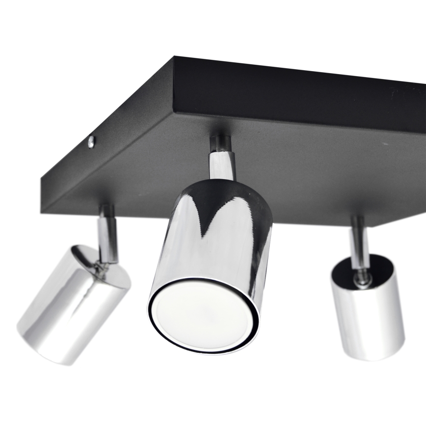 LED-Strahler TUNE 4xGU10/4,8W/230V mattes Chrom/schwarz