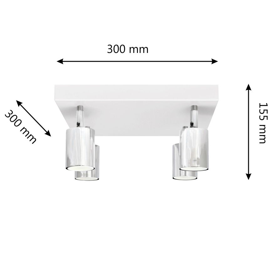 LED-Strahler TUNE 4xGU10/4,8W/230V mattes Chrom/weiß