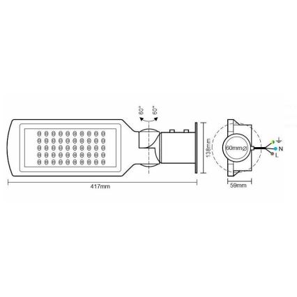 LED-Straßenlampe LED/50W/170-400V IP65