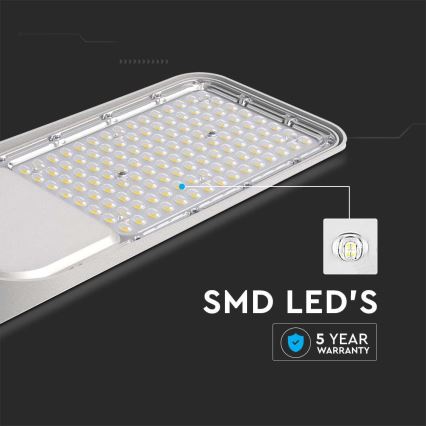 LED Straßenleuchte mit Dämmerungssensor SAMSUNG CHIP LED/100W/230V 6500K IP65 grau