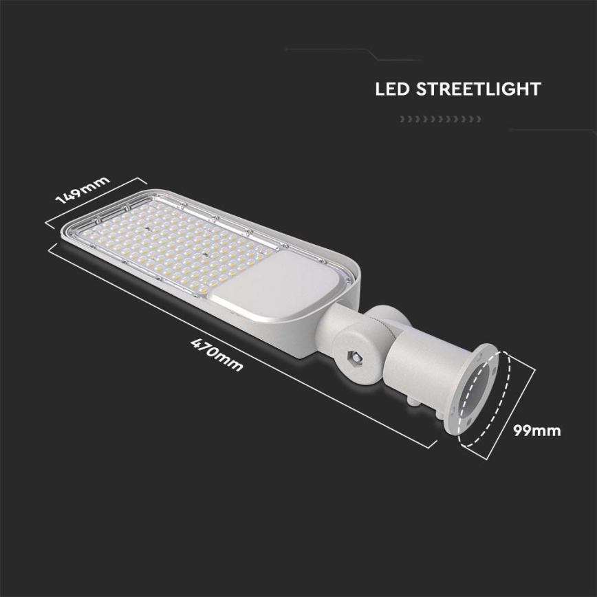 LED Straßenlampe SAMSUNG CHIP LED/100W/230V 4000K IP65 grau