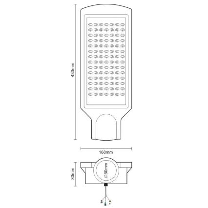 LED-Straßenlaterne LED/100W/170-400V IP65