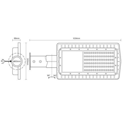 LED-Straßenlaterne LED/100W/230V 5000K IP65