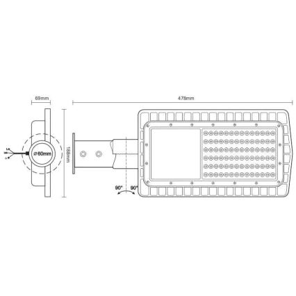 LED-Straßenlaterne LED/30W/230V 2700K IP65