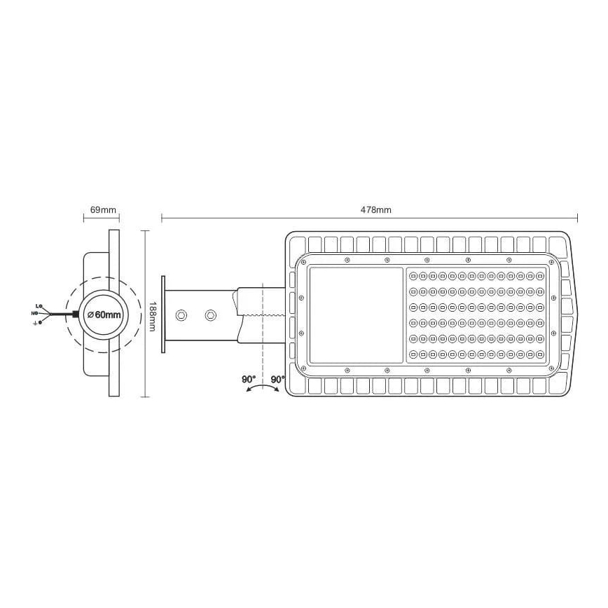LED-Straßenlaterne LED/30W/230V 2700K IP65
