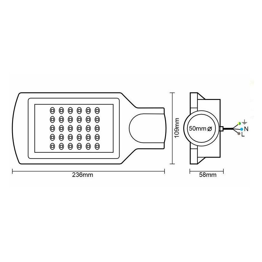 LED-Straßenleuchte LED/30W/170-400V IP67