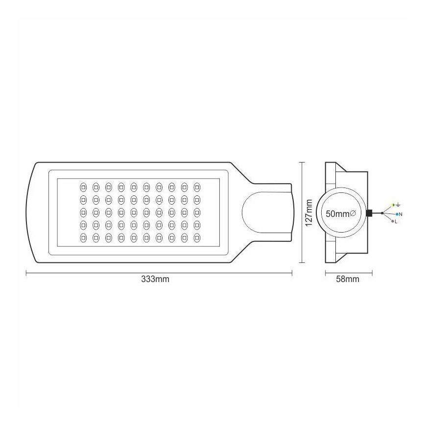 LED-Straßenleuchte LED/50W/170-400V 4000K IP65