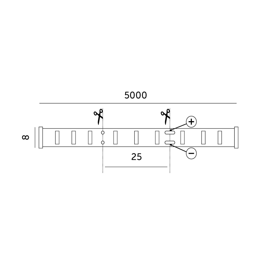 LED-Streifen LED/50W/12V 5 m 3000K IP65