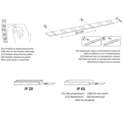 LED-Streifen 5m LED/36W/12V 4000K