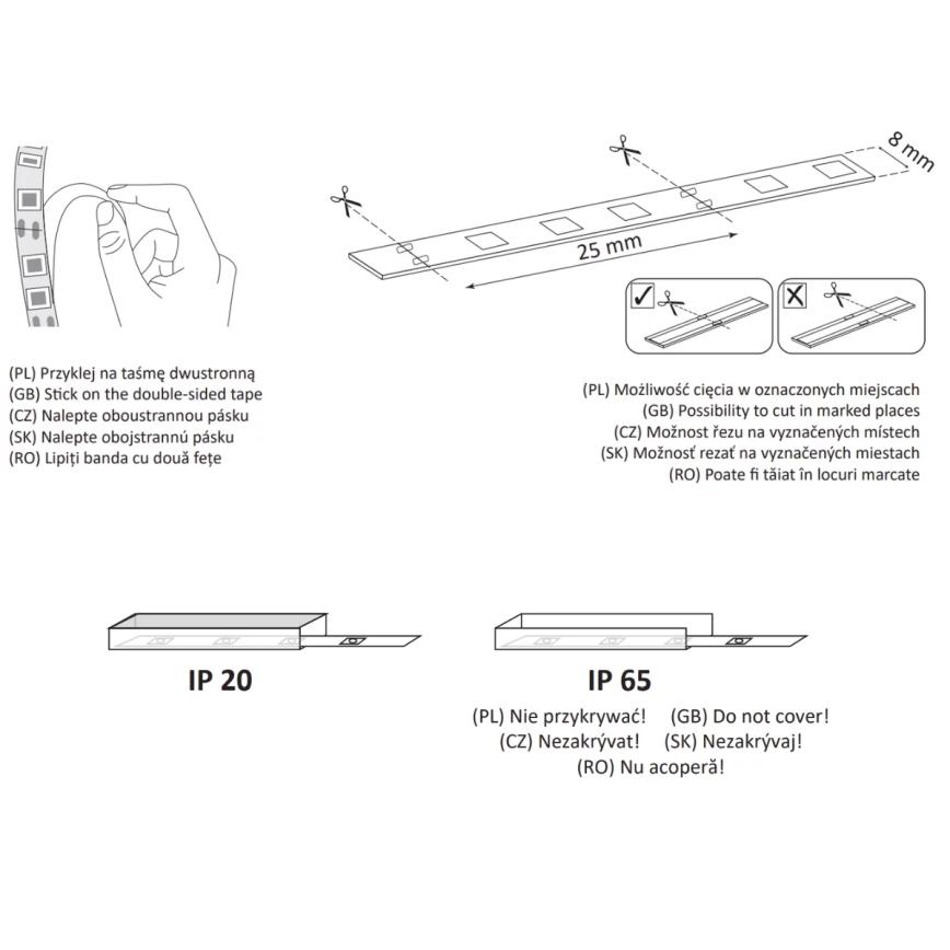 LED-Streifen 5m LED/36W/12V 4000K