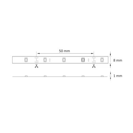 LED-Streifen 5m LED/10W/12V IP20 6500K
