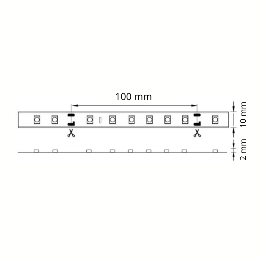 LED-Streifen 5m LED/10W/12V IP20 weiß