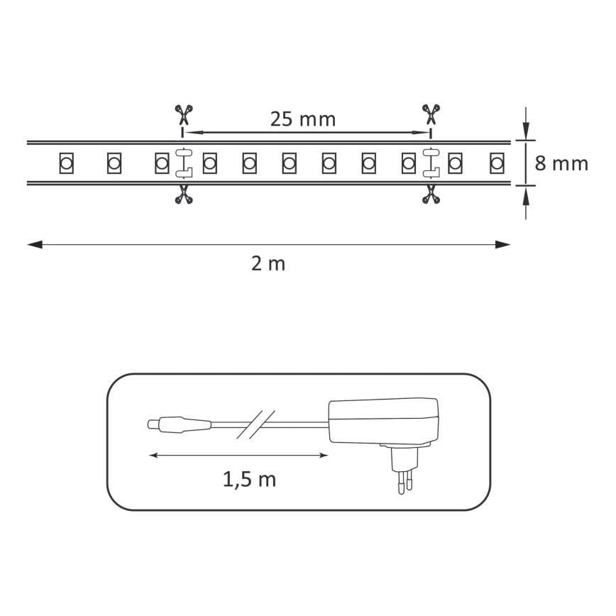 LED-Streifen LED/18W/12V 2m 4000K IP65