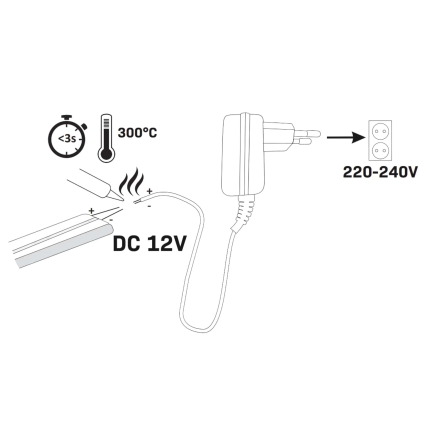 LED-Streifen NEON 2 m LED/17W/12V IP65 blau