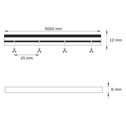 LED-Streifen NEON 5 m LED/27W/12V IP65 orange