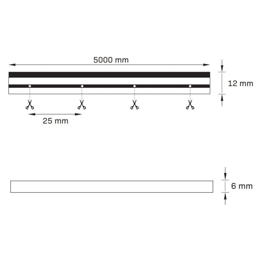 LED-Streifen NEON 5 m LED/27W/12V IP65 orange