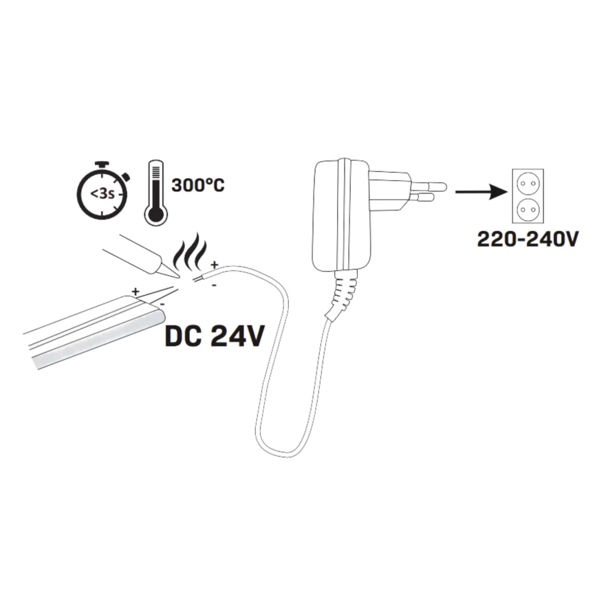 LED-Streifen NEON 5m LED/48W/24V 4000K IP65