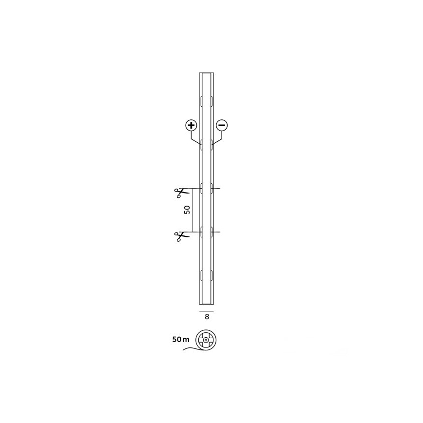LED-Streifen TRAMO LED/500W/24V 50 m 3000K