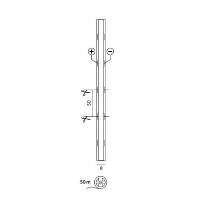 LED-Streifen TRAMO LED/500W/24V 50 m 6500K