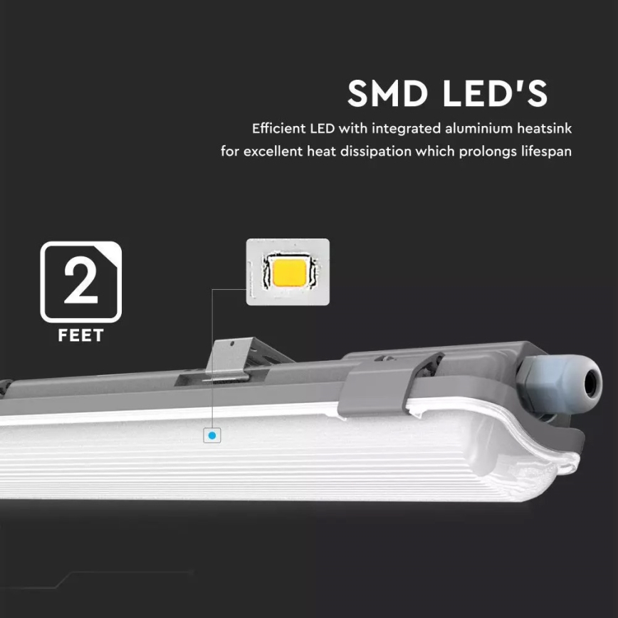 LED-Technisches Leuchtstoffleuchtmittel T8 1xG13/18W/230V 6400K 120cm IP65