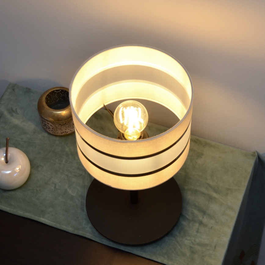 LED Tischlampe HELEN 1xE27/15W/230V Cremefarbe/schwarz/gold