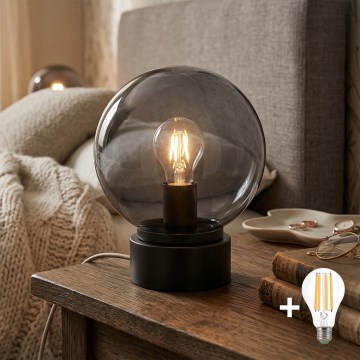 LED-Tischlampe JIMMY 1xE27/60W/230V Anthrazit/Rauchschwarz